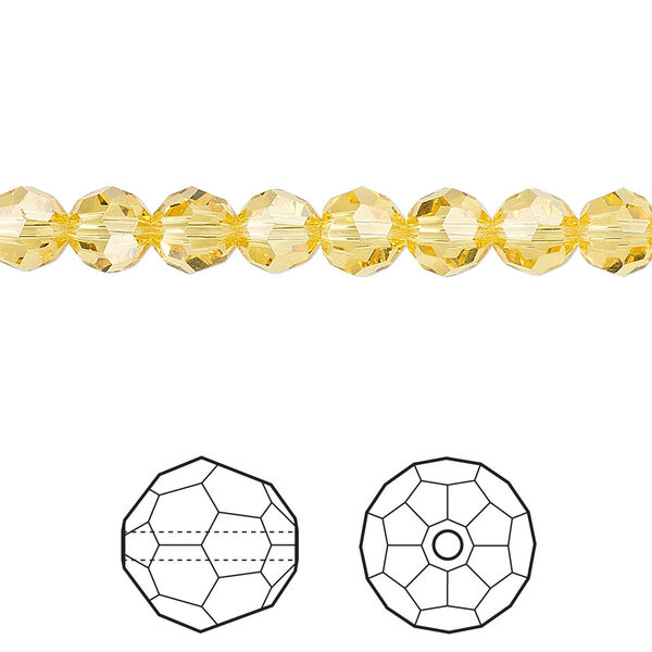 Bead 12pk light topaz, Crystal Passions® 6mm round 5000 image number 0