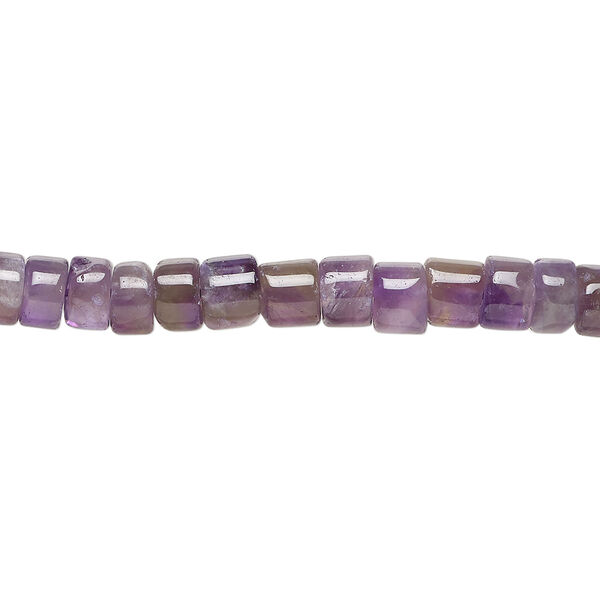 Amethyst 1pkg1, hand-cut heishi bead natural, 14 inch medium to dark 5x2mm-6x5mm image number 0