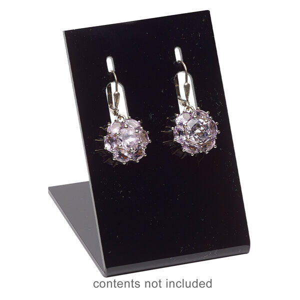 Display, earring, acrylic, black, 3 x 2 x 2-1/2 inches. Sold per pkg of 2. image number 1