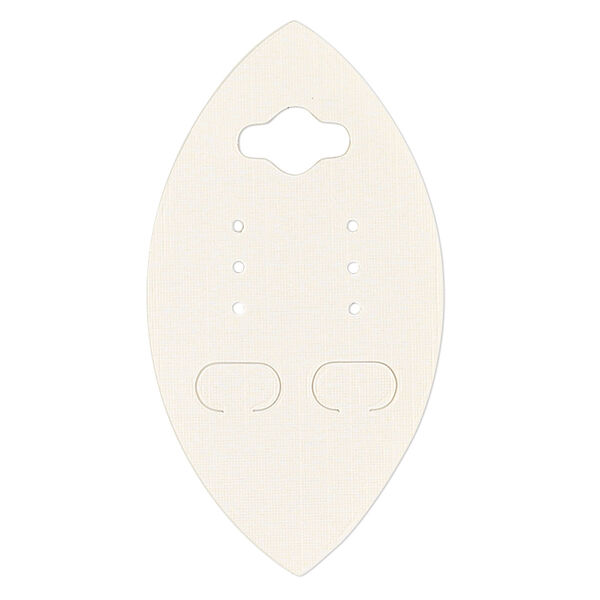 Earring card, PVC plastic and paper, opaque tan, 2-3/4 x 1-1/2 inch marquise. Sold per pkg of 100. image number 0