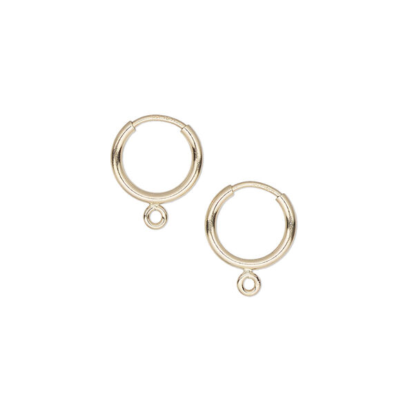 Earring hoop 1pkg2 14Kt gold-filled, 10mm / endless / closed loop, 21 gauge 1 pair image number 0