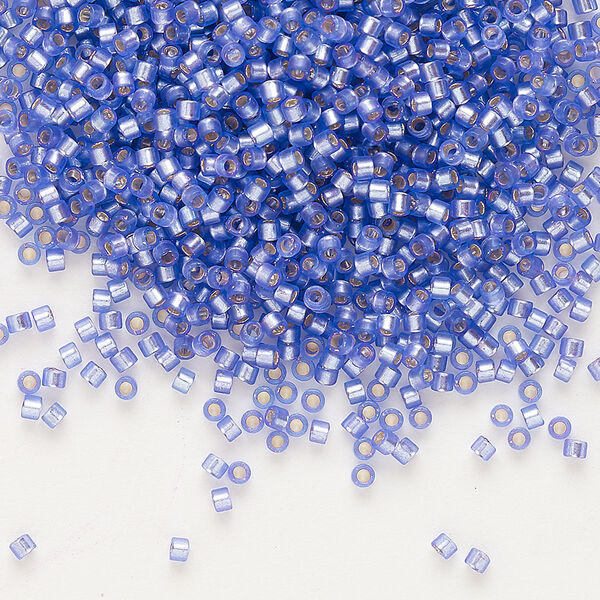 Seed bead, Delica®, glass, pkg/50g, #11 round, translucent semi-matte silver-lined purple (DB-0694). image number 0
