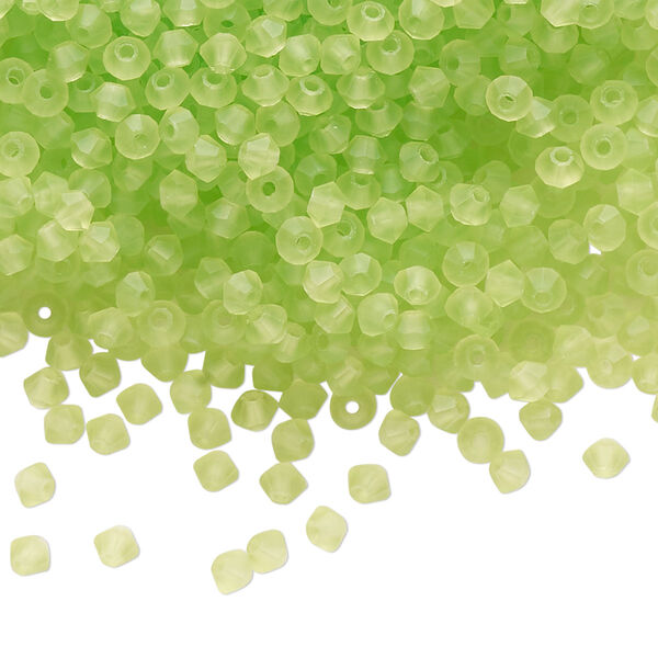 Bead 144pk limecicle matte, Preciosa Czech crystal 3mm bicone image number 0