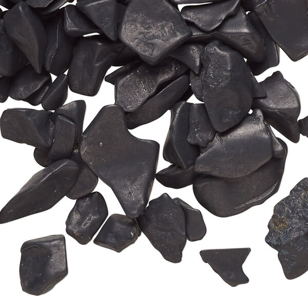 Inlay chip, shungite (natural), mini undrilled chip, Mohs hardness 3-1/2 to 4. Sold per 1-ounce pkg. image number 0