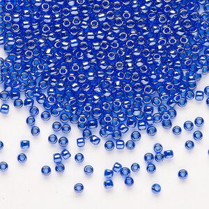 Seed bead, TOHO BEADS®, glass, pkg/7.5g, #11 round, translucent luster cobalt (TR-11-116).