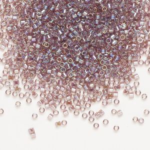 Seed bead, Delica®, glass, pkg/50g, #11 round, translucent rainbow smoky amethyst (DB-0173).