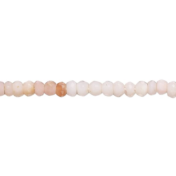 Pink opal 1pkg1, hand-cut faceted rondelle bead natural 13 inch 3x2mm-4x3mm image number 0