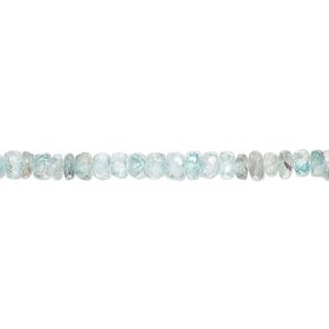 Zircon 1pkg1, hand-cut faceted rondelle bead blue 14 inch 4x2mm-5x3mm