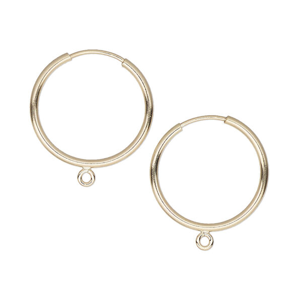 Earring hoop 1pkg2 14Kt gold-filled, 18mm / endless / closed loop, 21 gauge 1 pair image number 0