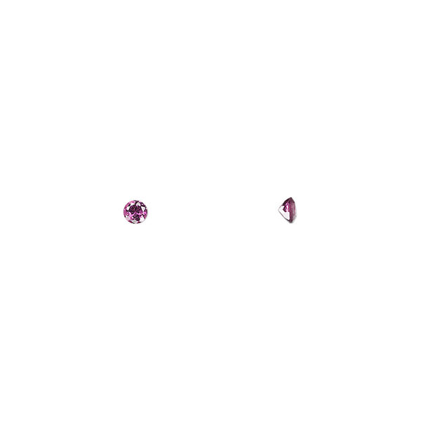 Gem, rhodolite garnet (natural), 2.5mm hand-cut faceted round, A grade, Mohs hardness 7 to 7-1/2. Sold per pkg of 6. image number 0