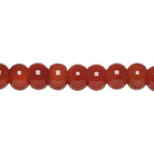 Red agate 1pkg1, saucer bead, 15 inch 8x6mm