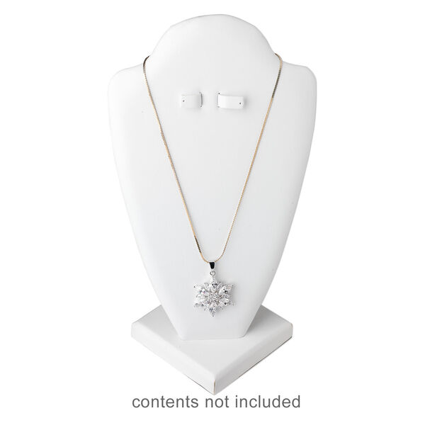 Display, necklace and earring, leatherette, white, 10 x 5-1/2 x 5 inches, VELCRO&reg;-style tab on back. Sold individually. image number 1