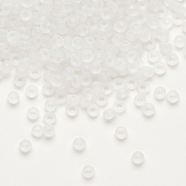 Seed bead, Preciosa Ornela Czech glass, pkg/500g, #8 rocaille, translucent matte clear, (00050). image number 0