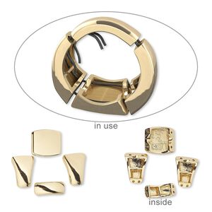 "Pewter" (zinc-based alloy) 1pkg4, 2-strand rectangle ring size 7.5, silver-finished 17x16mm