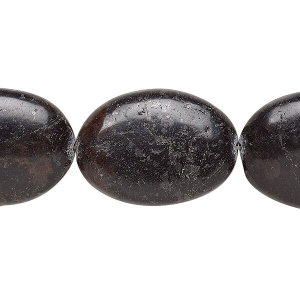 Black moss agate 1pkg1, puffed oval bead natural D grade, 15 inch 24x17mm-26x19mm image number 0