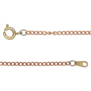 Chain, antique copper-finished steel, 2mm curb, 22 inches with springring clasp. Sold individually.
