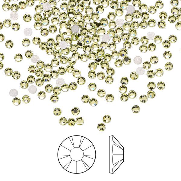 Flat back 144pk limecicle foil back, Preciosa MAXIMA Czech crystal hotfix rhinestone 1.9-2.1mm chaton rose round SS6 image number 0