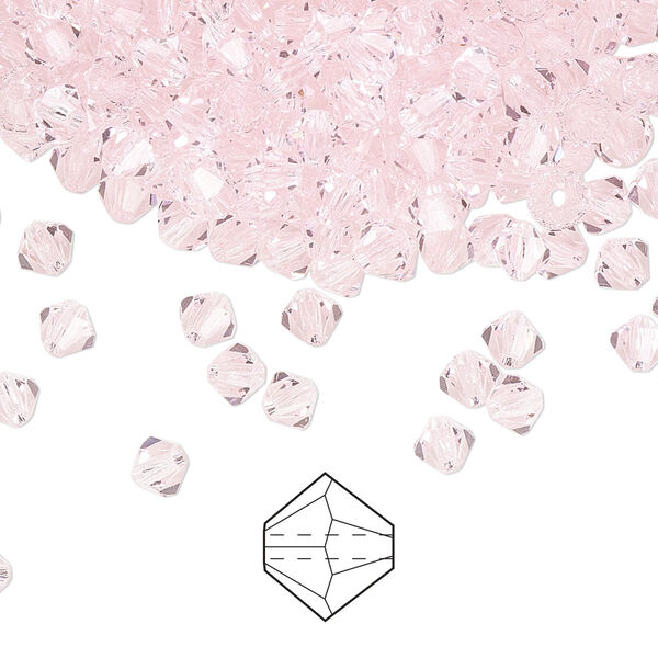 Bead 720pk pink sapphire, Preciosa Czech crystal 4mm bicone image number 0