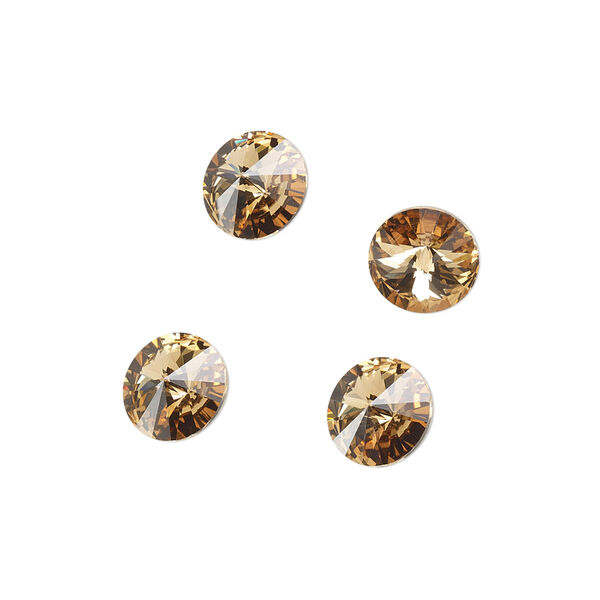 Chaton 48pk light Colorado topaz foil back, Crystal Passions® 8.16-8.41mm rivoli SS39 1122 image number 0