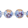 Bead, glass 1pkg8, multicolored, 14mm round with hand-painted flower. image number 0