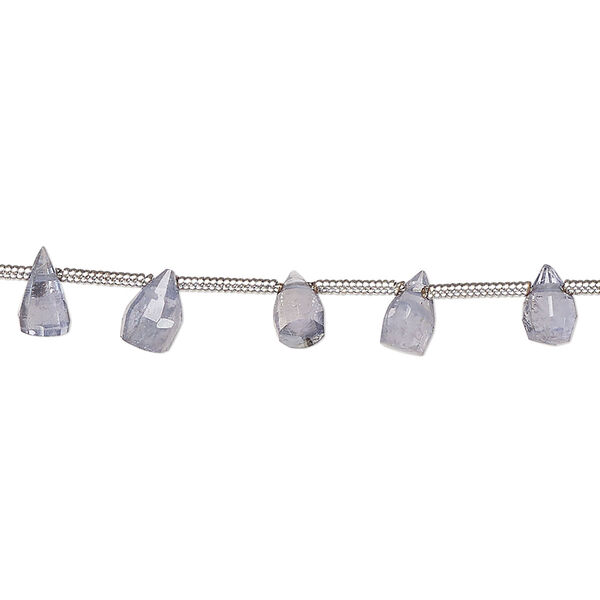 Iolite 1pkg20, hand-cut top-drilled faceted point bead natural B- grade, 4x3mm-7x4mm image number 0