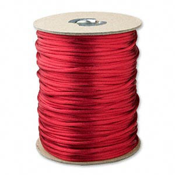 Cord, Satinique™, satin, red, 2mm regular. Sold per 400-foot spool. image number 0