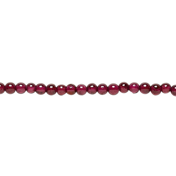 Bead, garnet (dyed), 3mm hand-cut round, B- grade, Mohs hardness 7 to 7-1/2. Sold per 15-1/2" to 16" strand. image number 0