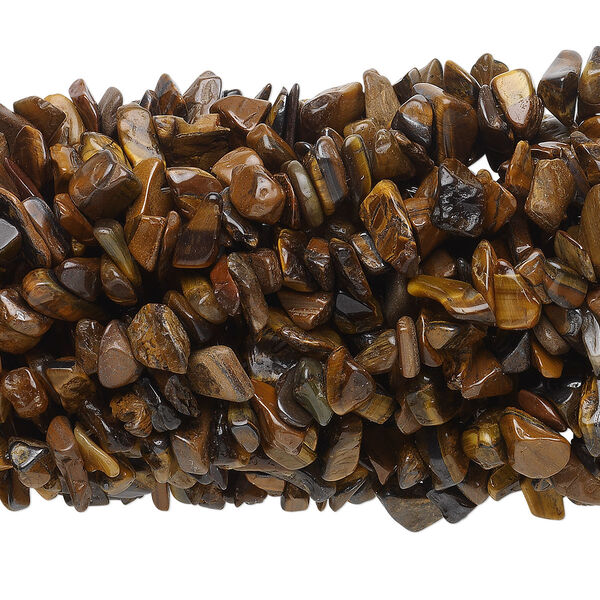 Bead, tigereye (heated), medium chip, Mohs hardness 7. Sold per pkg of (10) 34-inch strands. image number 0