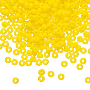 Seed bead, Preciosa Ornela Czech glass, pkg/500g, #8 rocaille, opaque yellow, (83130).