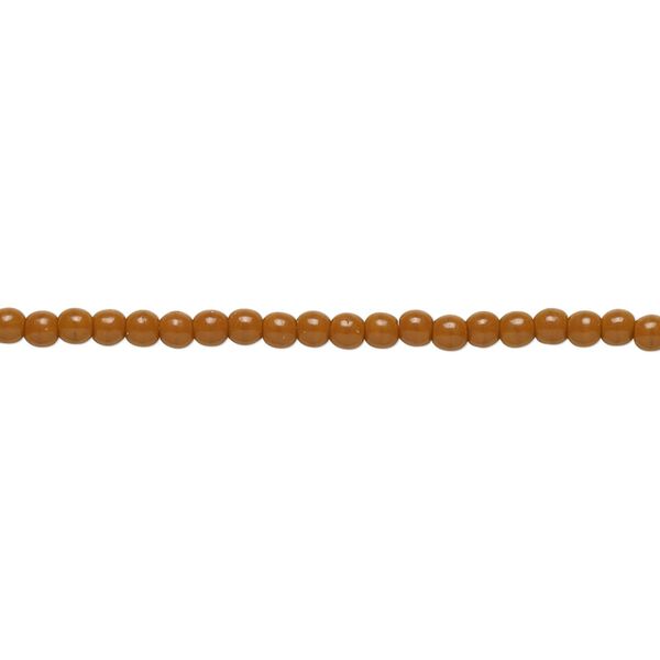 Bead, Czech pressed glass, opaque brown, 2mm round. Sold per 15-1/2" to 16" strand. image number 0