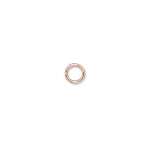 Jump ring, copper-plated brass, 6mm soldered round, 4.2mm inside diameter, 18 gauge. Sold per pkg of 100.