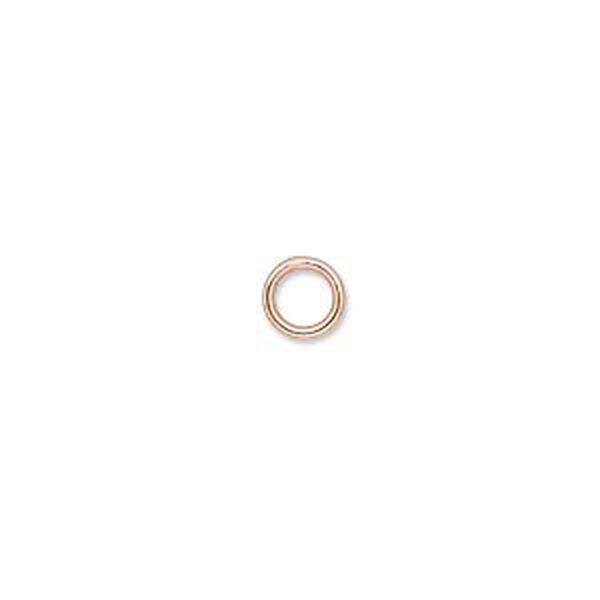 Jump ring, copper-plated brass, 6mm soldered round, 4.2mm inside diameter, 18 gauge. Sold per pkg of 100. image number 0