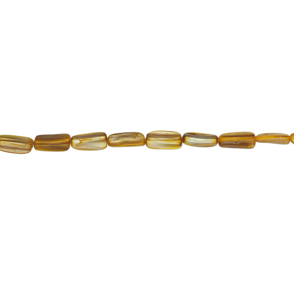 Mother-of-pearl shell 1pkg1, stick bead 15 inch burnt umber 14x5mm-15x9mm image number 1