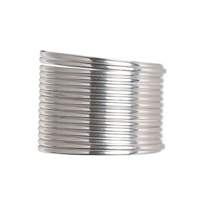 Wire, sterling silver, dead-soft, half-round, 16 gauge. Sold per pkg of 5 feet.
