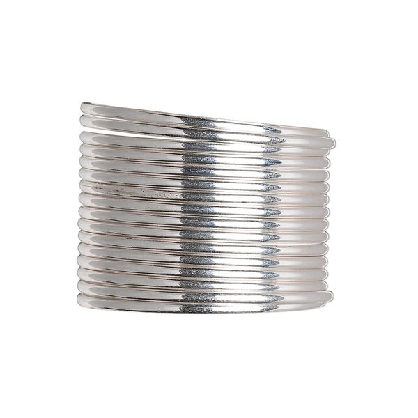 Wire, sterling silver, dead-soft, half-round, 16 gauge. Sold per pkg of 5 feet. image number 0