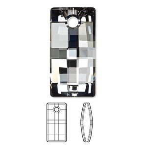 Focal 10pk crystal silver night, Swarovski® 30x15mm pendant urban 6696