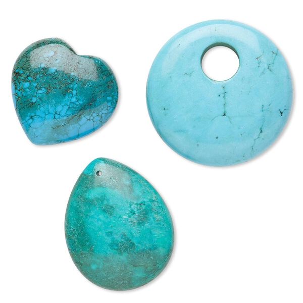 Magnesite 1pkg3, mixed drill heart / teardrop / go-go focal / drop mix 20x20mm-45x35mm image number 0