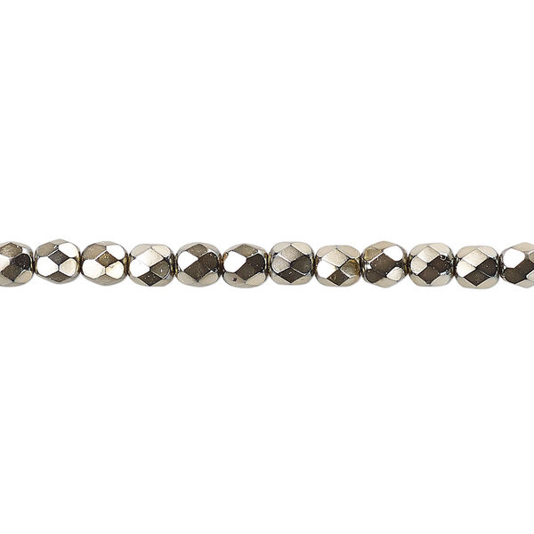 Bead, Czech fire-polished glass, gold carmen, 4mm faceted round. Sold per pkg of 1,200 (1 mass). image number 0