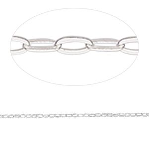 Chain 1pkg1 sterling silver cable, 1.1mm flat, Gossamer™ 50 foot unfinished