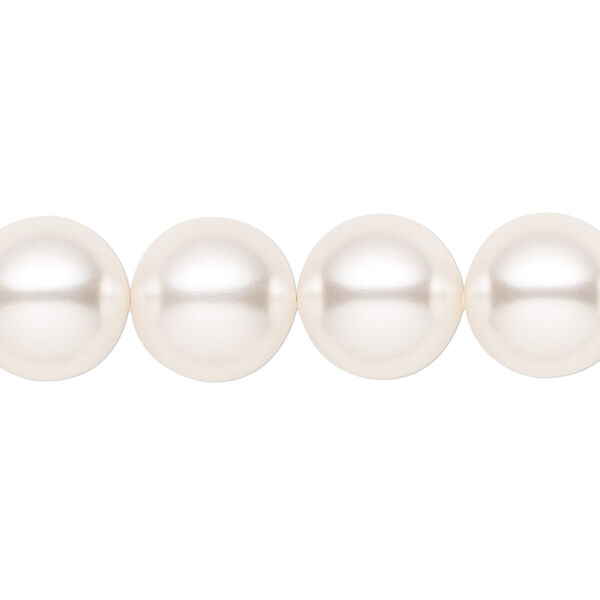 Pearl 10pk white, Crystal Passions® 12mm round 5810 image number 0