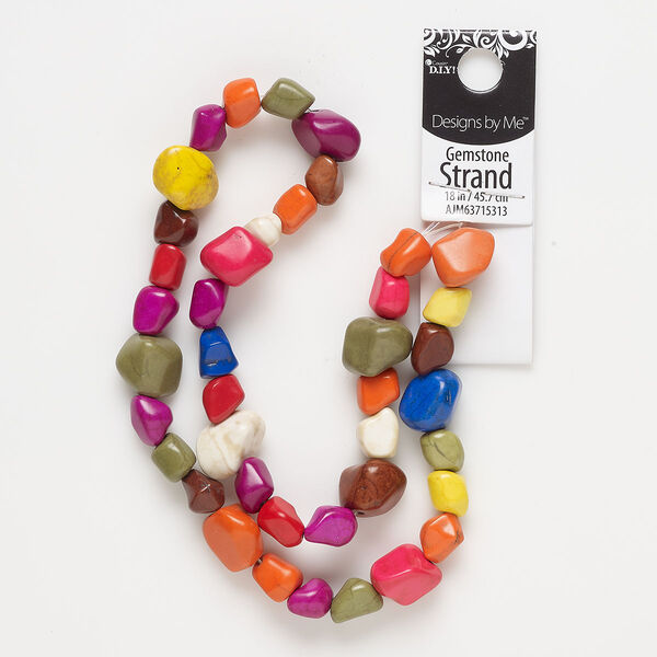 Howlite 1pkg1, nugget bead C grade, 17 inch small image number 0