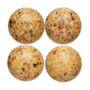 Cabochon, coated acrylic, opaque golden yellow and multicolored, 18mm non-calibrated round with speckles. Sold per pkg of 4.