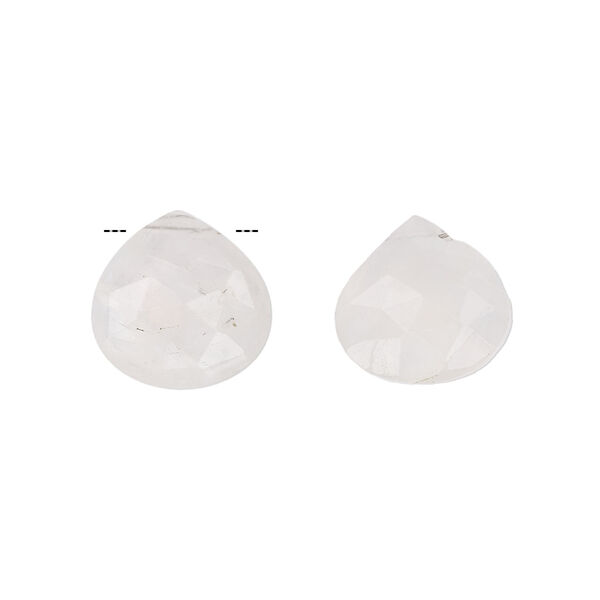 Rainbow moonstone 1pkg2, hand-cut top-drilled faceted puffed teardrop bead natural 15mm image number 1