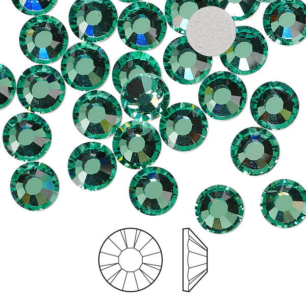 Flat back 144pk Caribbean Sea foil back, Preciosa MAXIMA Czech crystal hotfix rhinestone 7.069-7.272mm chaton rose round SS34 image number 0