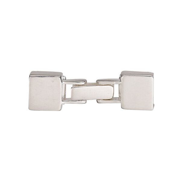 Clasp, fold-over, sterling silver, 30x9mm with terminator cord ends, 7x3mm inside diameter. Sold individually. image number 0