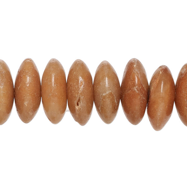 Peach aventurine 1pkg1, saucer bead natural, 15 inch 15x6mm-15x7mm image number 0