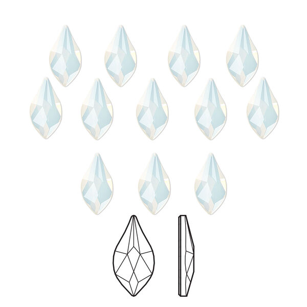 Flat back 48pk white opal foil back, Crystal Passions® 7.5x4mm flame 2205 image number 0