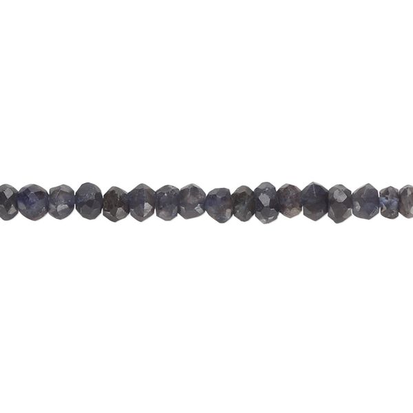 Iolite 1pkg1, hand-cut faceted rondelle bead 12 inch 3x1mm-5x3mm image number 0