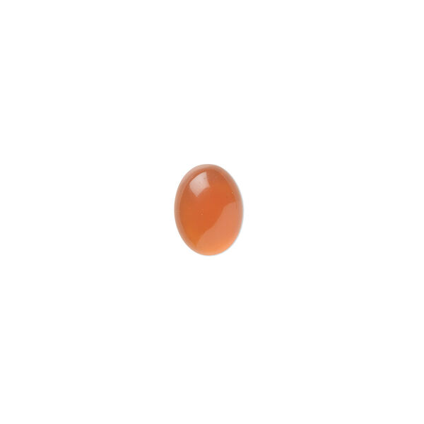 Cabochon, carnelian (dyed / heated), 8x6mm calibrated oval, B grade, Mohs hardness 6-1/2 to 7. Sold per pkg of 10. image number 0