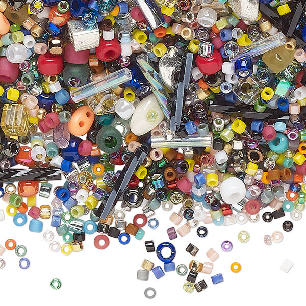 Seed bead mix, Matsuno®, Miyuki, Preciosa, glass, pkg/100g, round, mixed mixed colors. image number 0